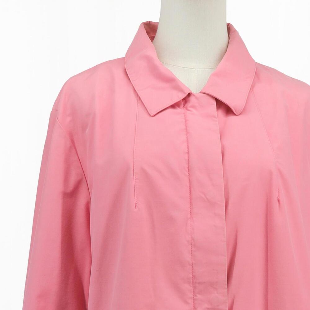 Gallery Woman Pink Lightweight Trench Coat Women’s Size Large - Picture 2 of 5